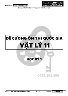 Đề cương ôn thi Quốc gia Vật lý 11 - Học kỳ 1 - Trinh Xuân Đông